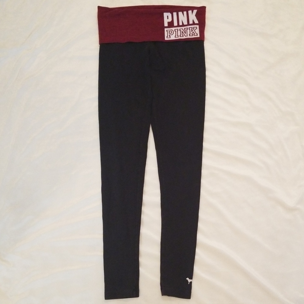 pink victoria secret Fold-Over YOGA pants XS